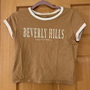Hollister Brown Tee with White Details